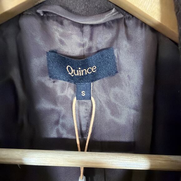 Quince Italian Wool Double-Breasted Over Dress Coat Dark Chocolate Small Jacket - Picture 6 of 12